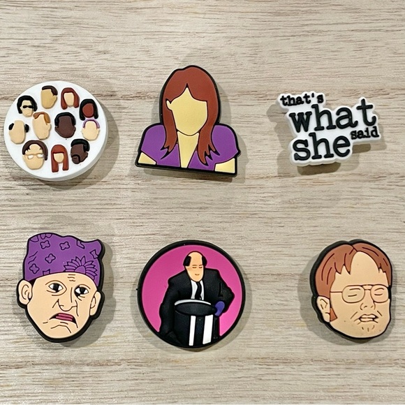 The Office Themed Croc Charm 6 Piece Set - Picture 1 of 2